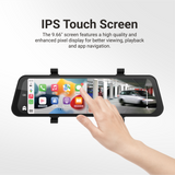 PARKMATE 9.66” Touch Screen DVR Mirror Monitor with Smart Display