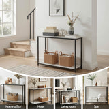 Artiss Console Table Entryway Hallway Display Desk Marble Effect White