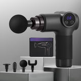 Everfit Massage Gun 8 Speed 4 Heads Vibration Muscle Massager Chargeable Black