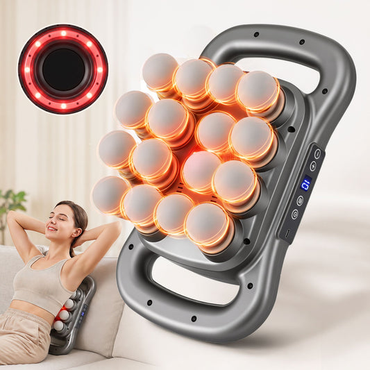 Everfit Deep Tissue Massager 16 Heads with 20 Intensities Deep Percussion Massage Gun Rechargeable