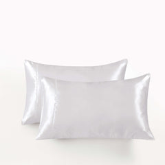 CLEVERPOLLY TWIN PACK SATIN PILLOWCASES WHITE