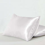 CLEVERPOLLY TWIN PACK SATIN PILLOWCASES WHITE