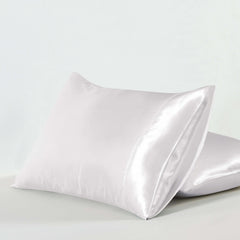 CLEVERPOLLY TWIN PACK SATIN PILLOWCASES WHITE