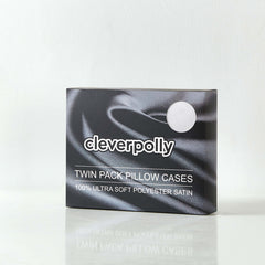 CLEVERPOLLY TWIN PACK SATIN PILLOWCASES WHITE