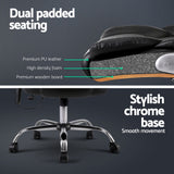 Artiss 8 Point Massage Office Chair PU Leather Black