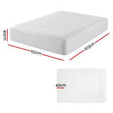 Giselle Waterproof Mattress Protector 100% Cotton Quilted Fitted Cover Queen