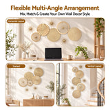 Artiss 8 Pieces Gold Metal Wall Decor Set 3D Starburst Round Disc Sculptures Flexible DIY Layout