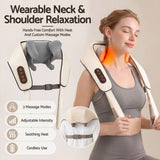 Livemor Neck Massager with Heat Pillow Shiatsu Shoulder Back Massager Pain Relief Tissue Kneading
