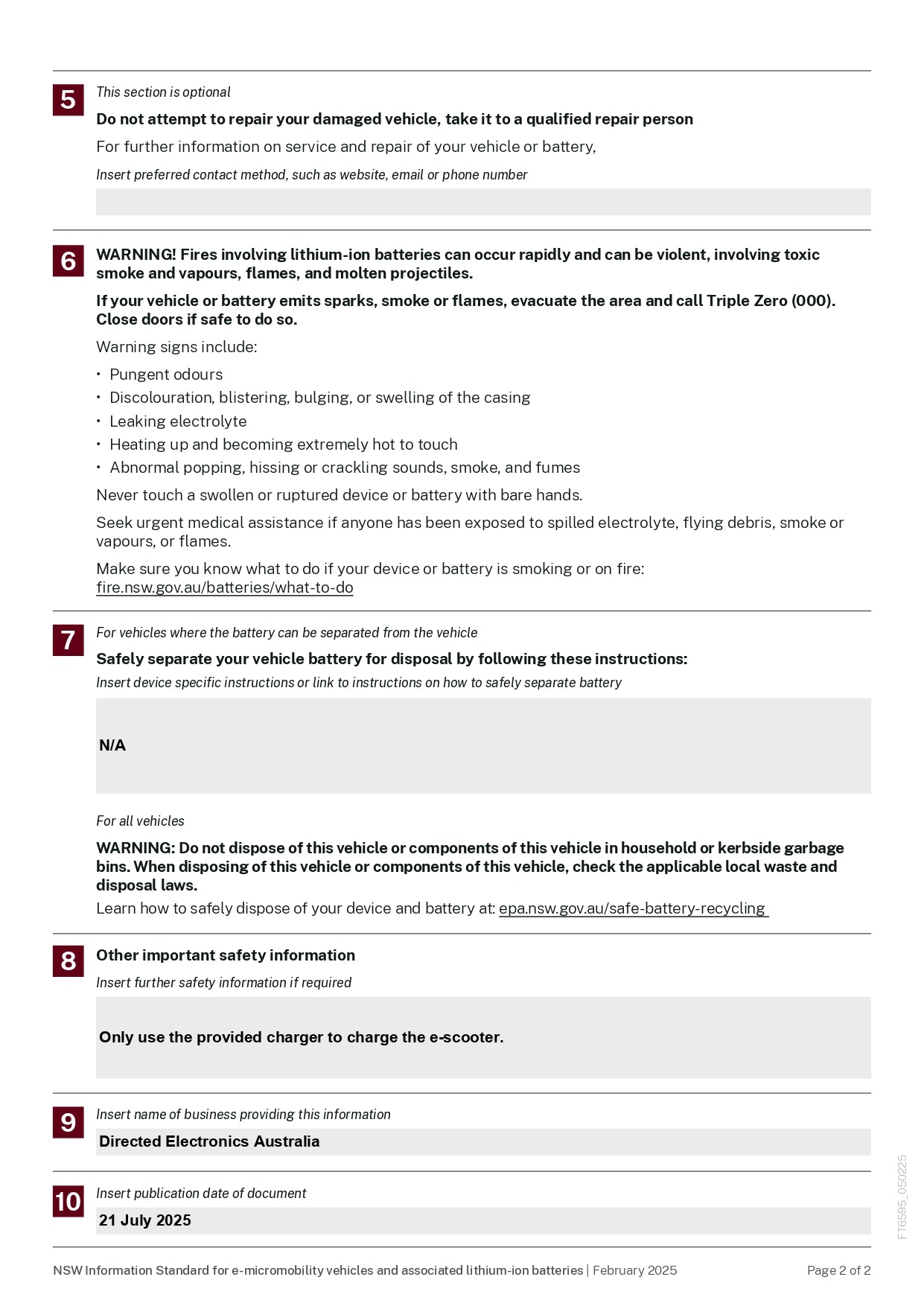 Safety instructions for vehicle batteries on a white background