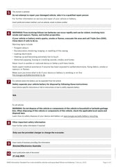Safety instructions for vehicle batteries on a white background