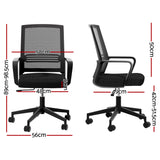 Artiss 2x Ergonomic Office Chair Mesh Mid Back Home Office Desk Chairs with Lumbar Support Black
