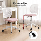 Artiss Ergonomic Office Chair Armless Study Chair Height Adjustable for Girls Boys Teens Pink