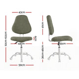 Artiss Armless Office Chair Ergonomic Soft Fleece Height Adjustable Vanity Desk Chair Green