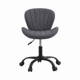 Artiss Ergonomic Office Chair Armless Height Adjustable Computer Desk Chair Fabric Dark Grey