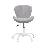 Artiss Ergonomic Office Chair Armless Height Adjustable Computer Desk Chair Fabric Light Grey