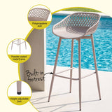 Gardeon 2PC Outdoor Bar Stools Plastic Metal Dining Chair Patio Furniture Coffee