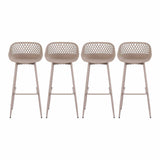 Gardeon 4-Piece Outdoor Bar Stools Plastic Metal Dining Chair Furniture Coffee