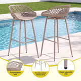 Gardeon 4-Piece Outdoor Bar Stools Plastic Metal Dining Chair Furniture Coffee