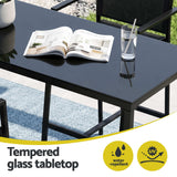 Gardeon 7PCS Outdoor Bar Set Stools Dining Chairs Table Patio Steel Bistro Set Black