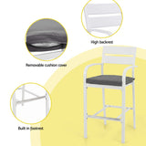 Gardeon Outdoor Bar Set 5-Piece Patio Dining Chairs Aluminium Table Stools White
