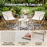 Gardeon Outdoor Bistro Set 3 Piece Patio Furniture Conversation Table and Chairs Khaki