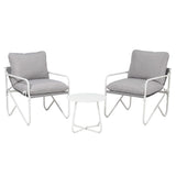 Gardeon Outdoor Bistro Set 3 Piece Patio Furniture Conversation Table and Chairs Grey