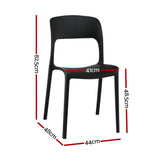 Gardeon 4PC Outdoor Dining Chairs Stackable PP Patio Chair Garden Furniture Black