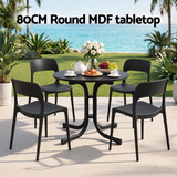 Gardeon 5PCS Outdoor Dining Set Table and Chairs Patio Furniture Garden Black