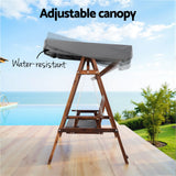 Gardeon Wooden Swing Chair Garden Bench Canopy 3 Seater Outdoor Furniture