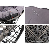 Gardeon Outdoor Chairs Outdoor Furniture Papasan Chair Wicker Patio Garden Grey