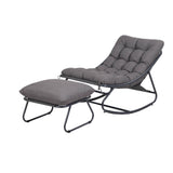 Gardeon Rocking Chair with Footrest Mesh Seat Cushion Outdoor Chairs Grey