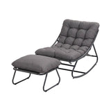 Gardeon Rocking Chair with Footrest Mesh Seat Cushion Outdoor Chairs Grey