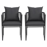 Gardeon 2PC Outdoor Dining Chairs Woven Rope Chair Patio Furniture Garden Steel