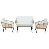Gardeon 4-Piece Outdoor Sofa Set Rattan Lounge Setting Table Chairs