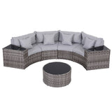 Gardeon 4 Seater Outdoor Sofa Set 7PCS Table Chair Set Garden Rattan Patio Furniture