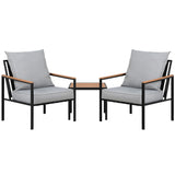 Gardeon 3PC Outdoor Furniture Bistro Set Lounge Setting Chairs Table Patio Black