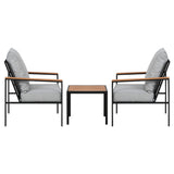 Gardeon 3PC Outdoor Furniture Bistro Set Lounge Setting Chairs Table Patio Black