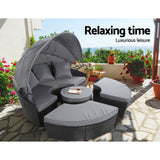 Gardeon Sun Lounge Setting Wicker Lounger Day Bed Patio Outdoor Furniture Black