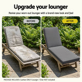 Gardeon Outdoor Chaise Lounge Cushion Lounge Chair Pad Sunbed Mattress Grey