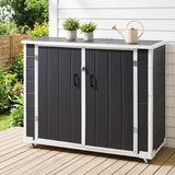 Gardeon Outdoor Storage Box 1164L Garden Shed 5 Wheels Lockable Cabinet Tool Organizer Dark Grey