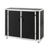 Gardeon Outdoor Storage Box 1164L Garden Shed 5 Wheels Lockable Cabinet Tool Organizer Dark Grey