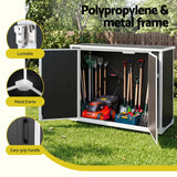 Gardeon Outdoor Storage Box 1164L Garden Shed 5 Wheels Lockable Cabinet Tool Organizer Dark Grey