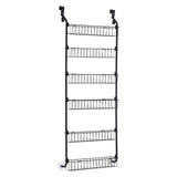 Artiss Over Door Storage Hanger Pantry 6-Tier Metal Hook Hanging Organiser Black