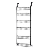 Artiss Over Door Storage Hanger Pantry 6-Tier Metal Hook Hanging Organiser Black