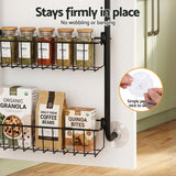 Artiss 2x Over Door Storage Pantry Organiser 6-Tier Metal Hanger Hook Black