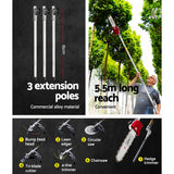 Giantz Pole Chainsaw 2 Stroke Petrol Tree Pruner Long Reach Saw 12 Inch Bar 7 In 1