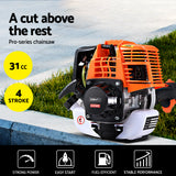 Giantz Pole 4 Stroke Chainsaw Petrol Tree Pruner Long Reach Saw 12 Inch Bar