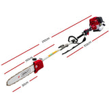 Giantz Pole Chainsaw Petrol 2 Stroke Tree Pruner Long Reach Saw 12 Inch Bar