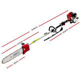 Giantz Pole Chainsaw 2 Stroke Petrol Tree Pruner Long Reach Saw 12 Inch Bar