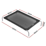 i.Pet Pet Dog Bed Elevated Trampoline Durable Raised Heavy Duty Large Dogs 90x137cm Black